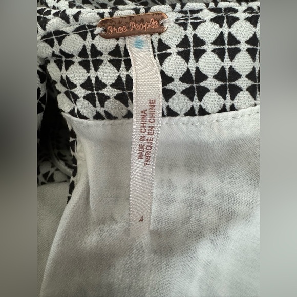 Free People Elected Black and White Checkered Midi Dress, Size 4 - Picture 8 of 8